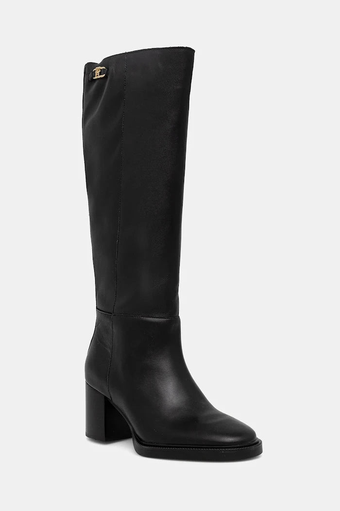 Tommy Hilfiger STACKED HEEL LEATHER LONG BOOT Deri Çizme