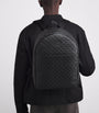 Leather Embossed-Logo Backpack