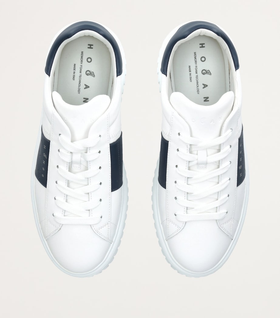 Leather H-Stripes Sneakers WHITE/NAVY