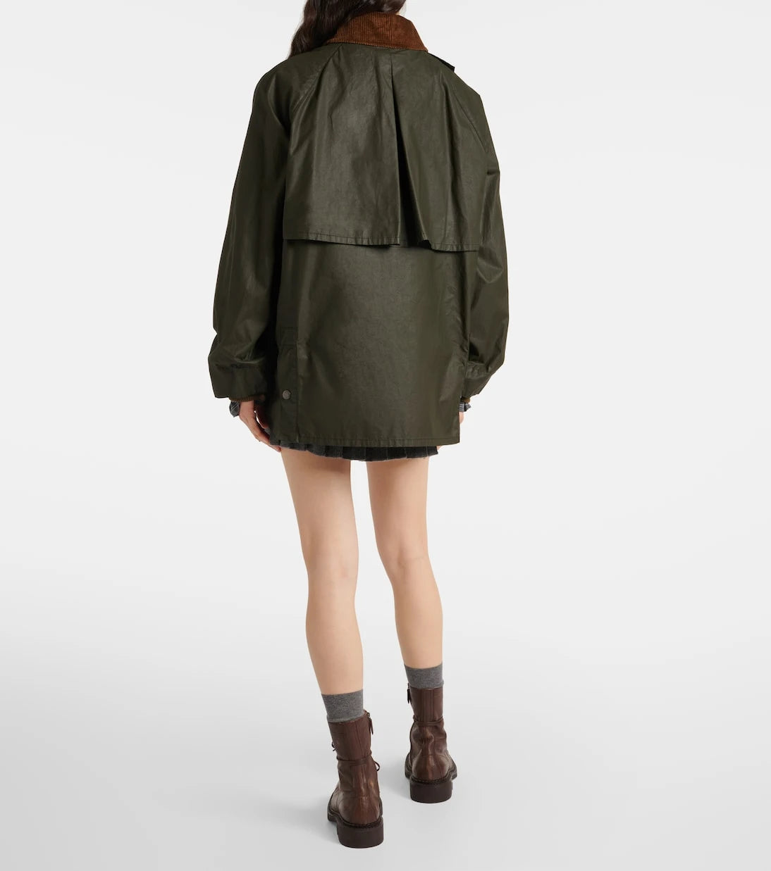 Miu Miu - Corduroy-trimmed poplin jacket