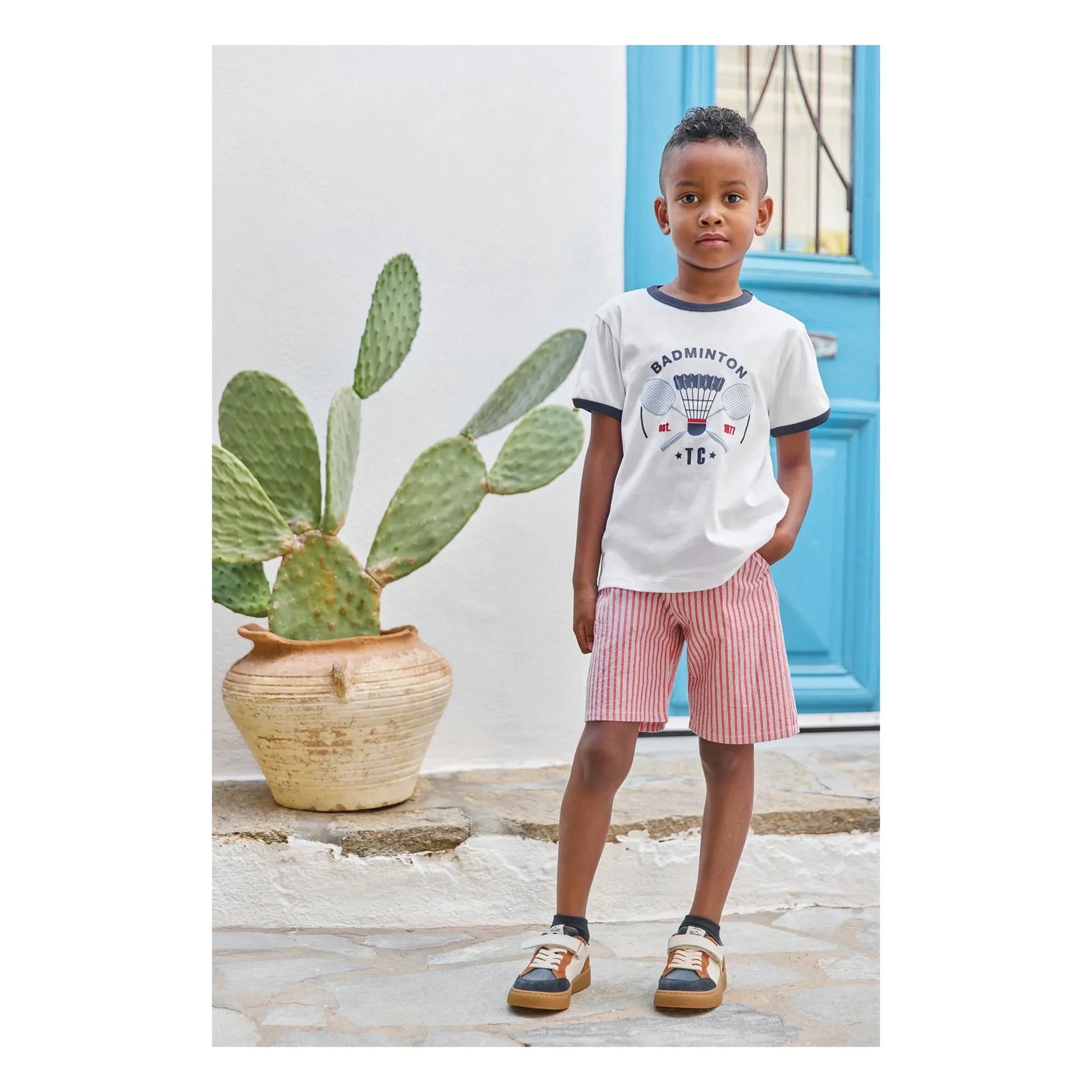 Tartine et Chocolat - Striped Bermuda shorts | Red