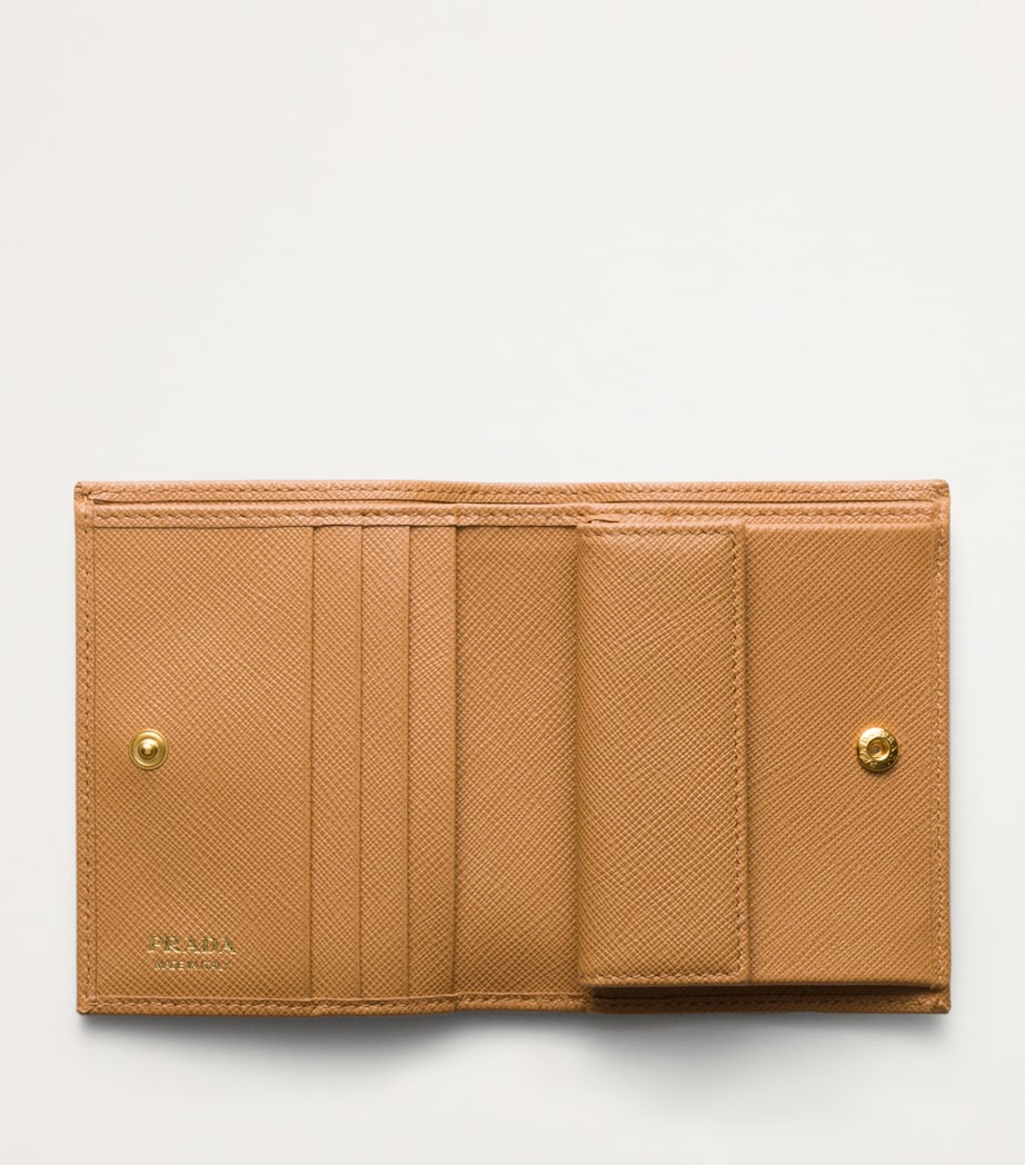 Prada Neutral Small Saffiano Leather Wallet