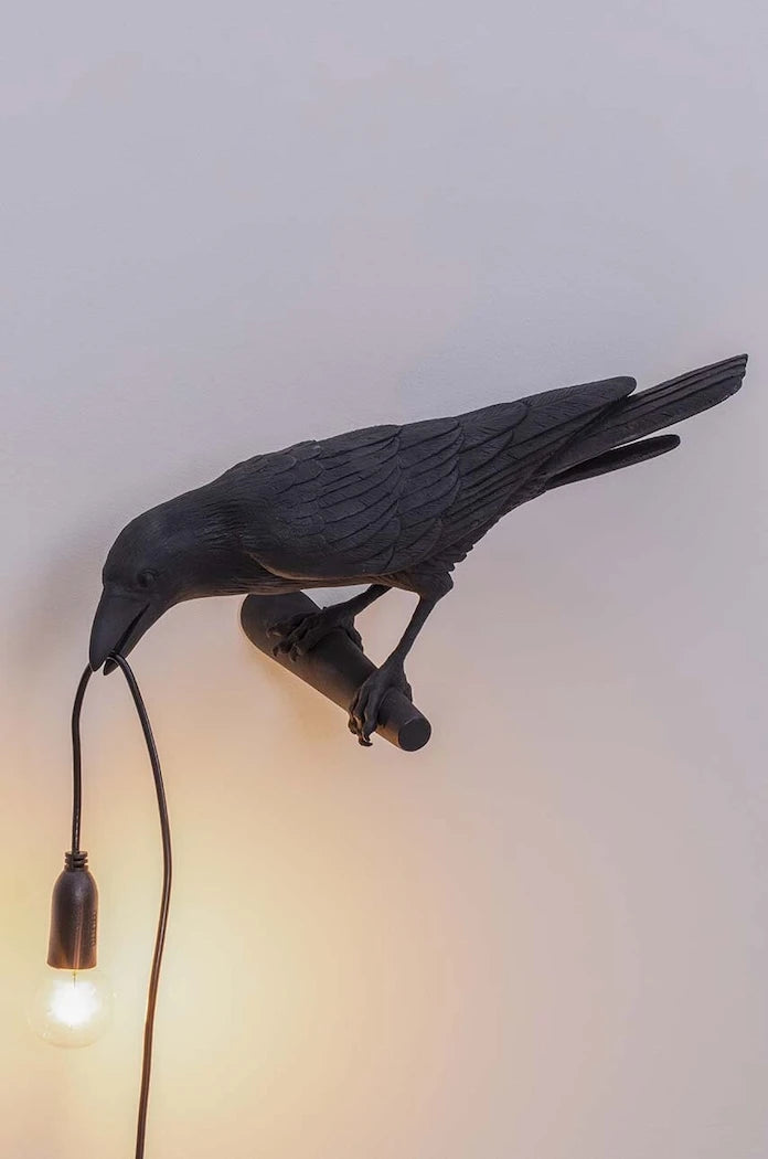 Стенна лампа Seletti Bird Lamp Black Looking Left