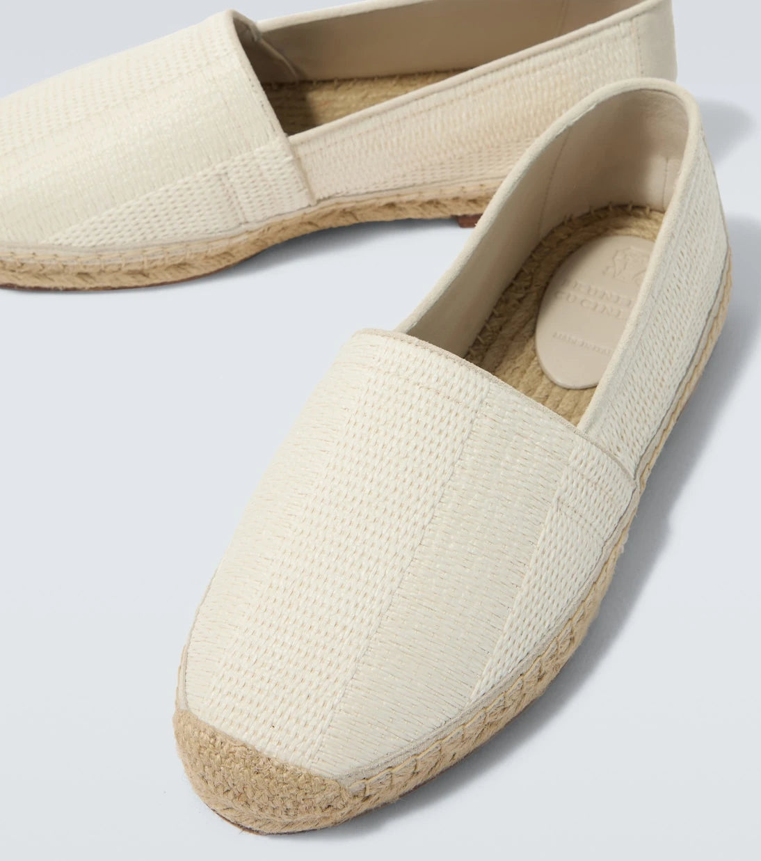 Brunello Cucinelli - Suede-trimmed woven espadrilles