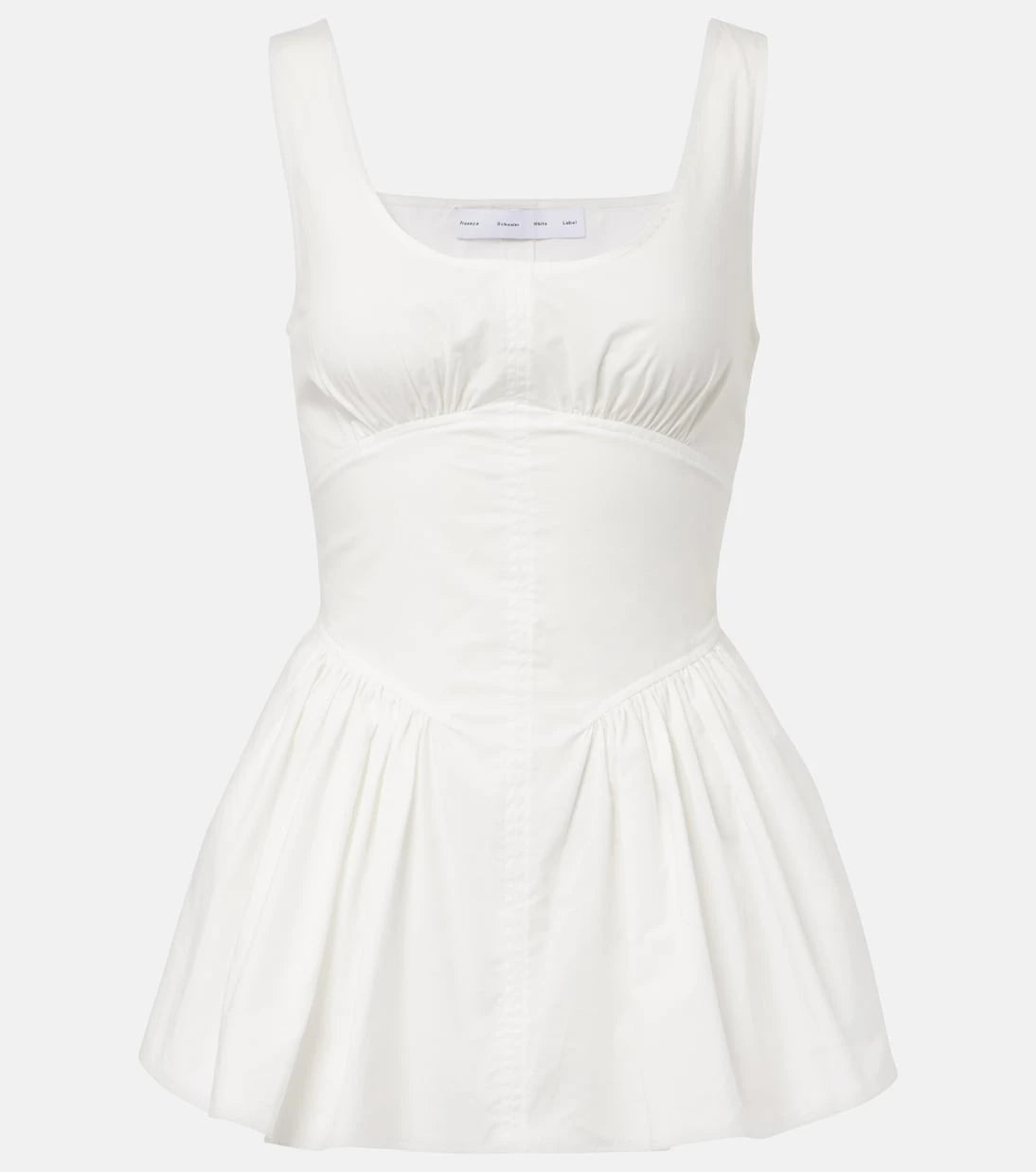 Proenza Schouler - White Label توب بوبلين بدر من مزيج القطن