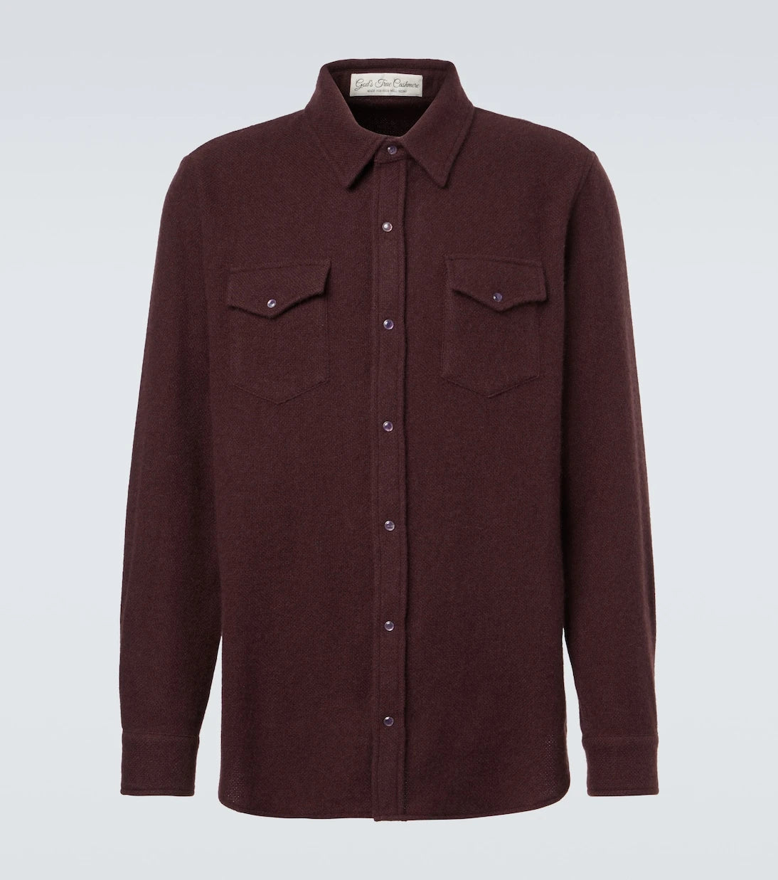 God's True Cashmere - Claret cashmere shirt with amethyst