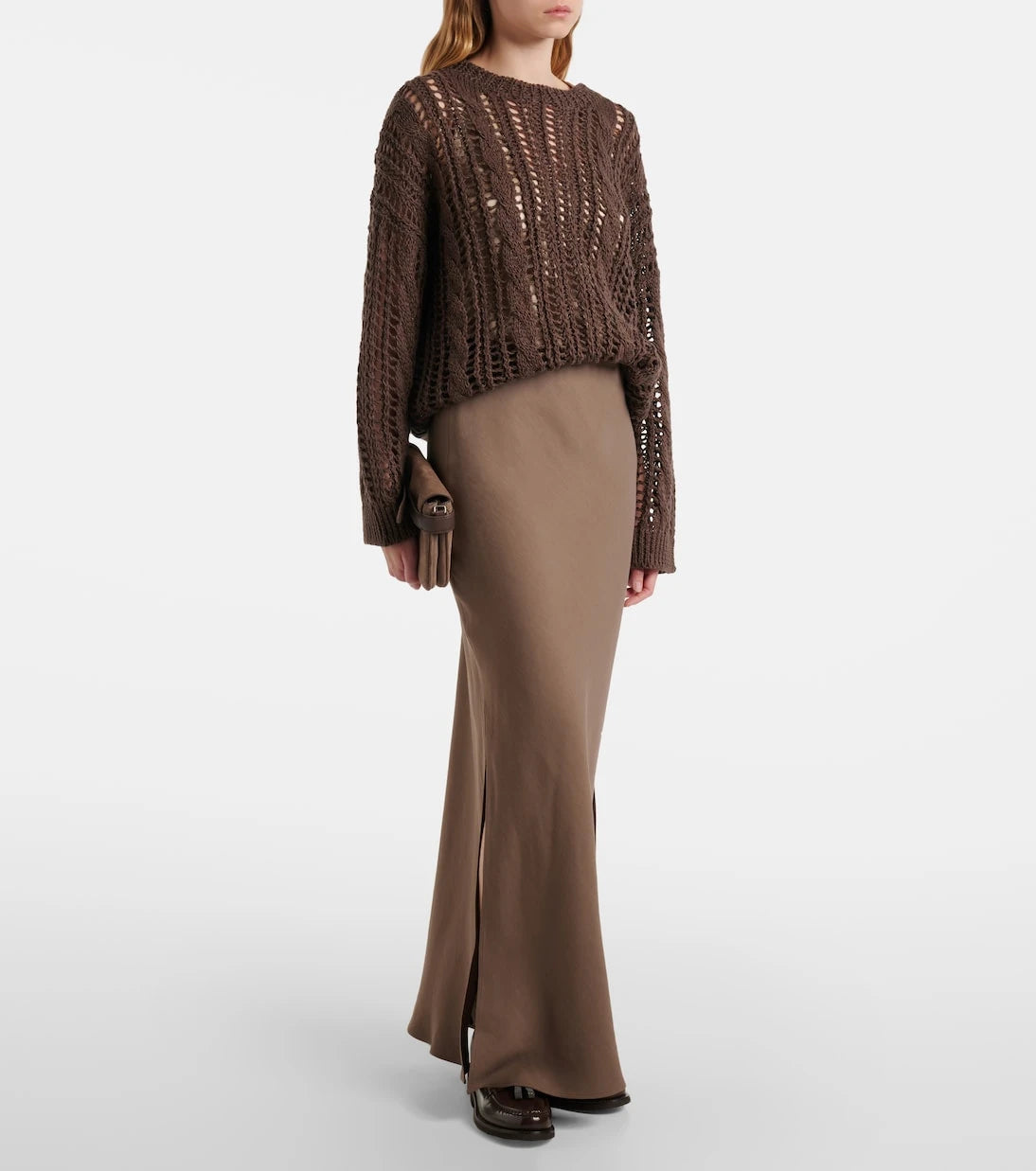Brunello Cucinelli - High-rise twill maxi skirt