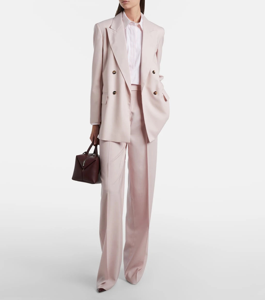 Max Mara - Girone wool, mohair, and silk wide-leg pants