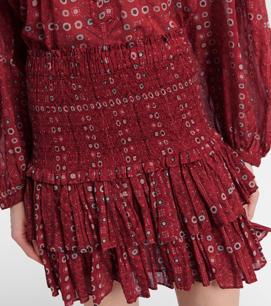 Marant Etoile - Naomi ruffled printed cotton miniskirt