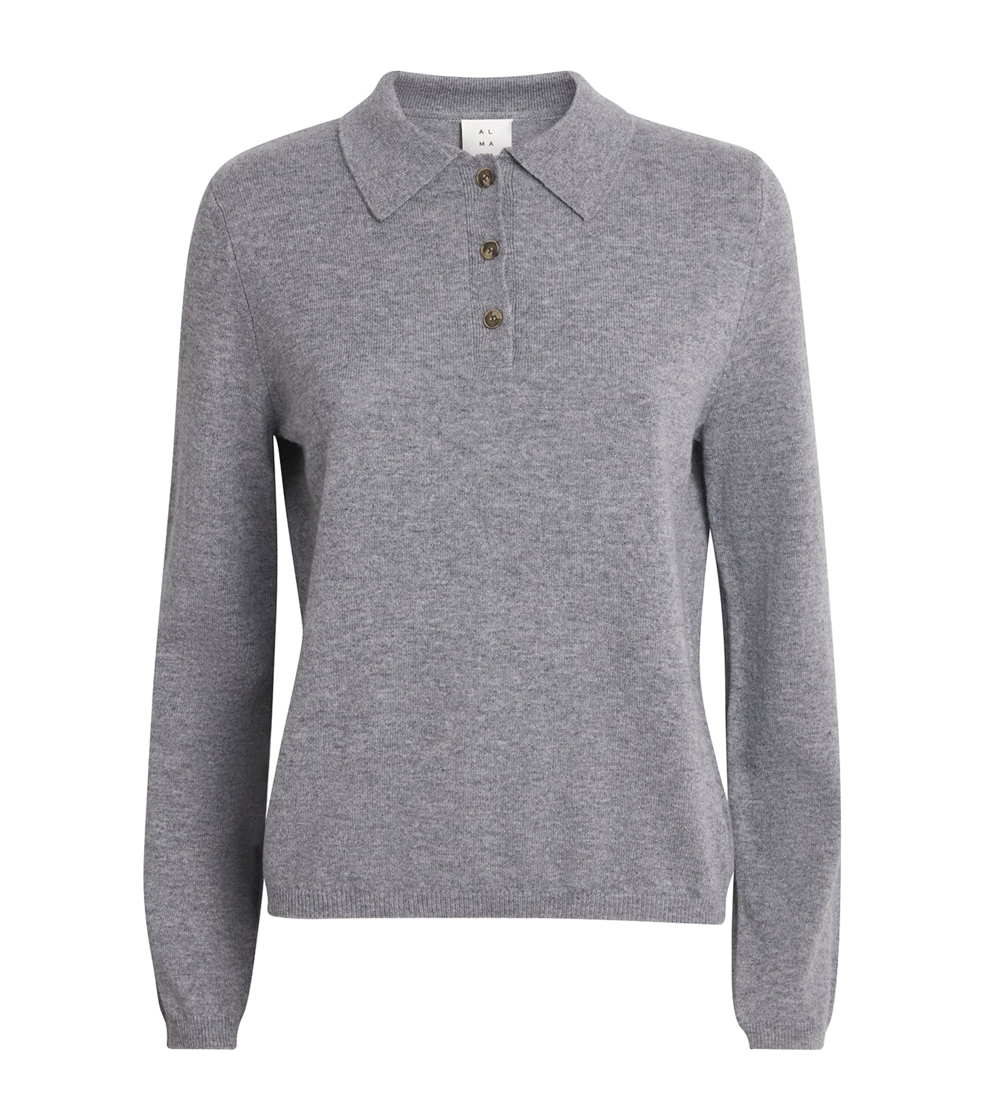 Grey Cashmere Minou Polo Sweater