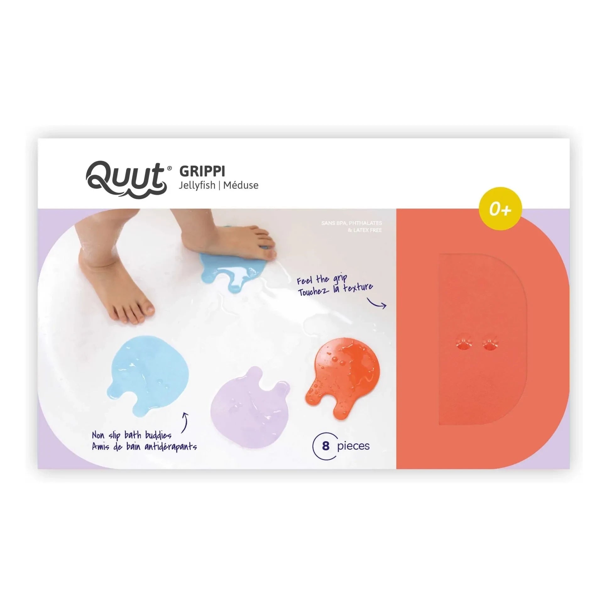 Quut - Grippi bath mats - Set of 8 | Coral