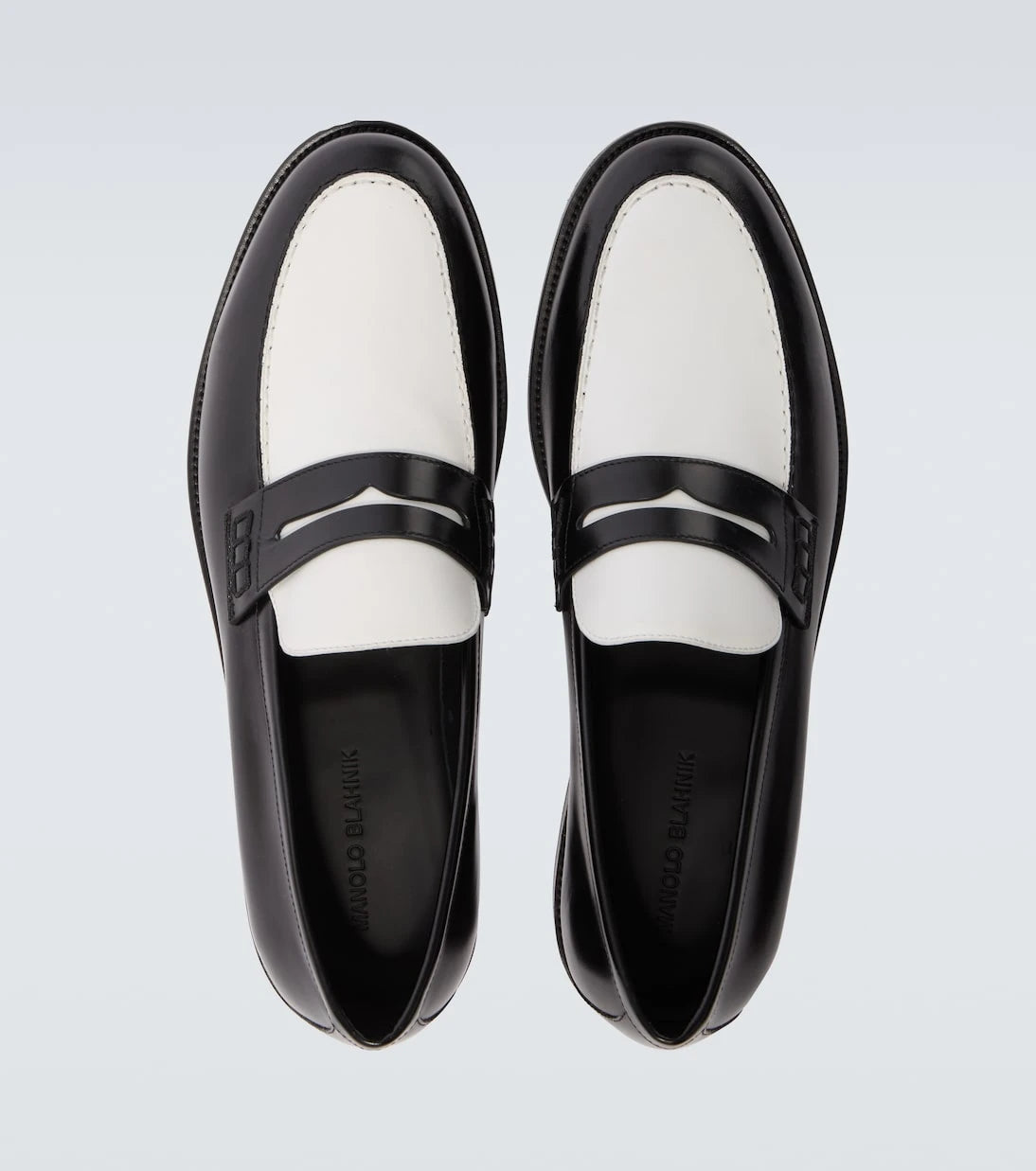 Manolo Blahnik - Perry leather penny loafers