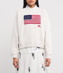 Cotton American Flag Sweatshirt WHITE