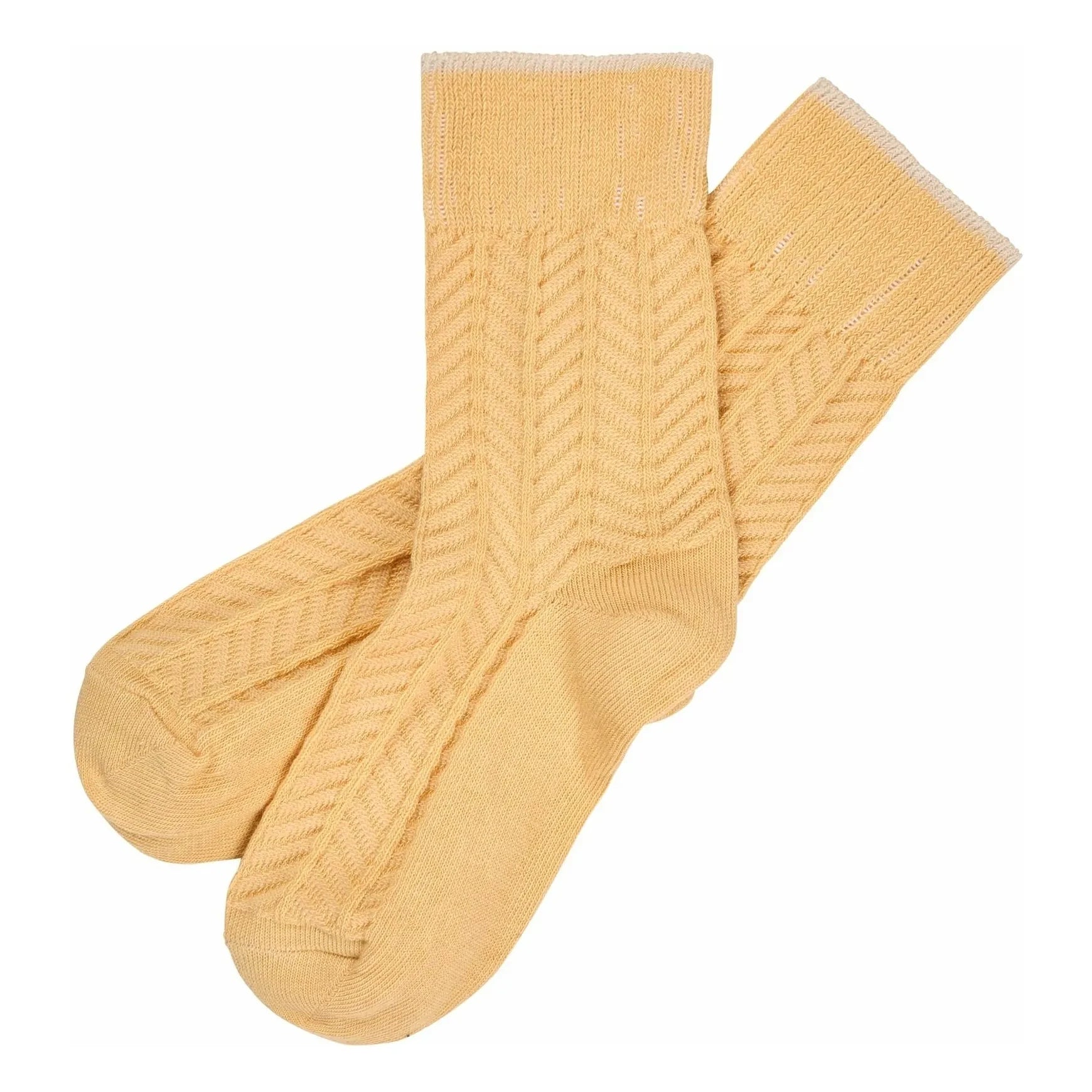 FUB - Herringbone socks | Pale yellow