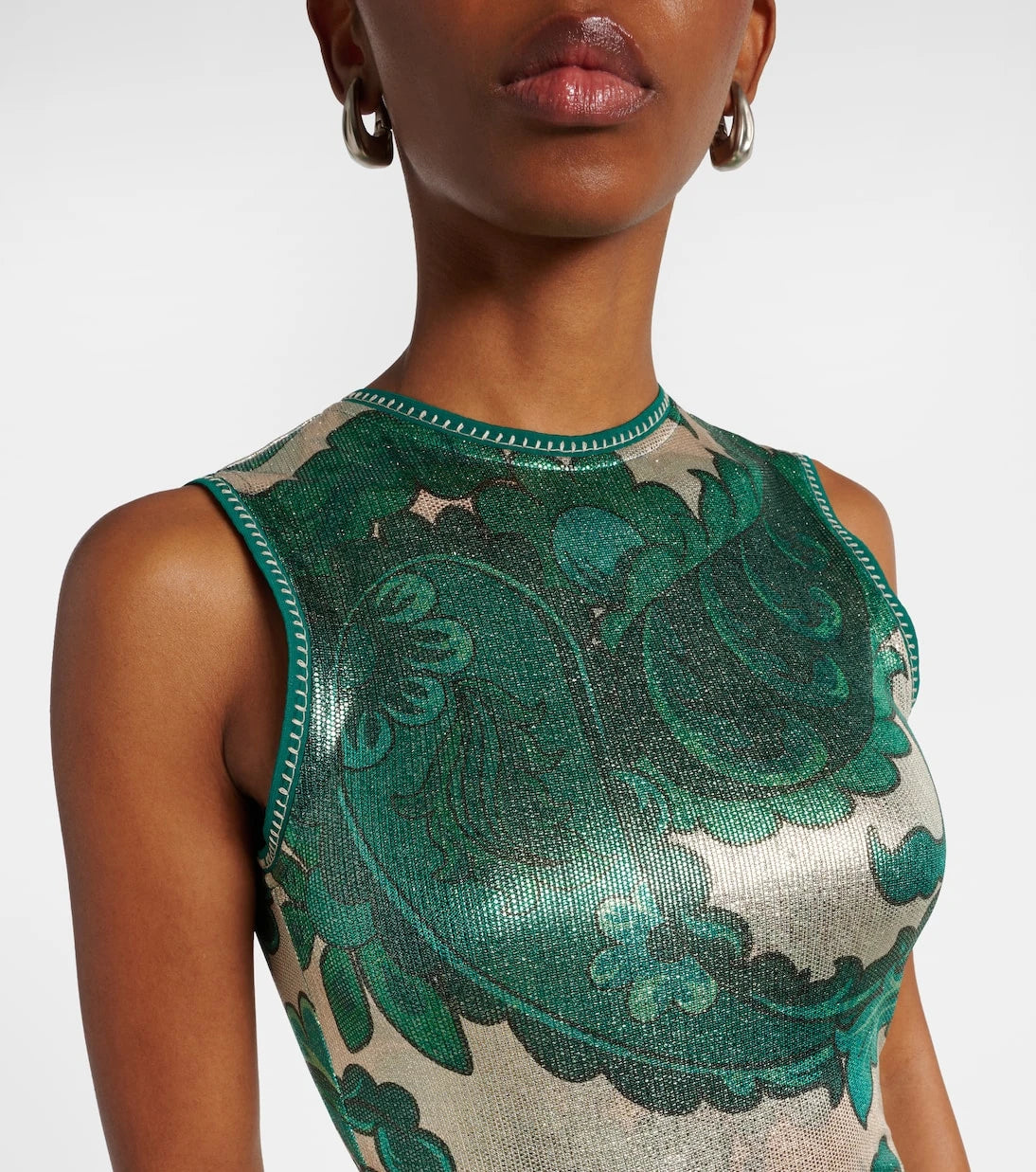 Etro - Paisley open-back lamé maxi dress
