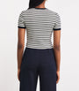 Cotton-Blend Striped Top ECRU/NAVY BLUE