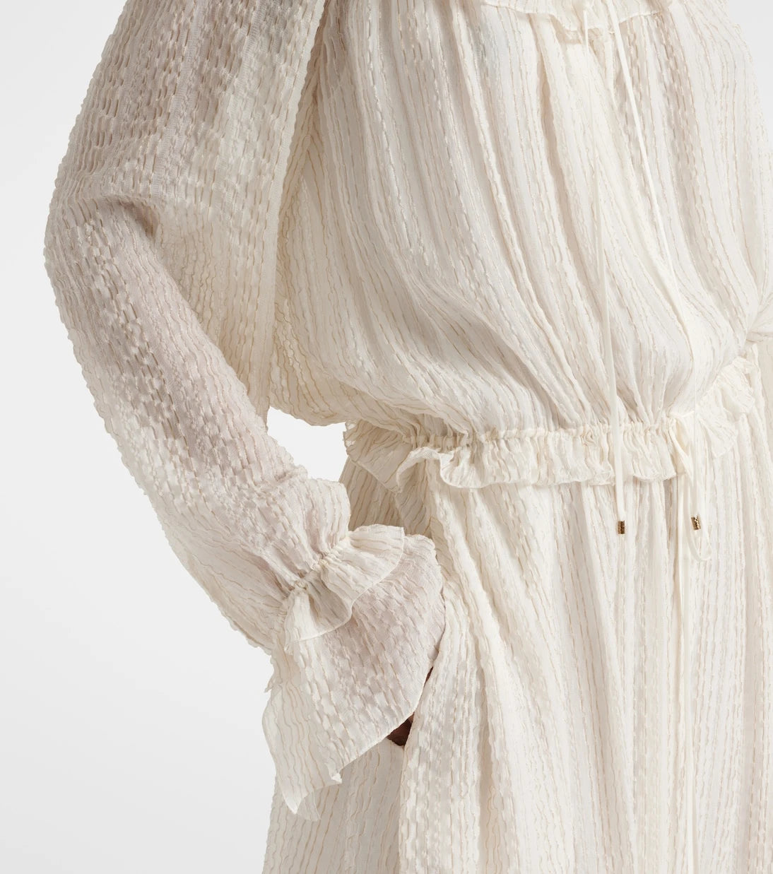 Chloé - Ruffled silk-blend crêpe maxi dress