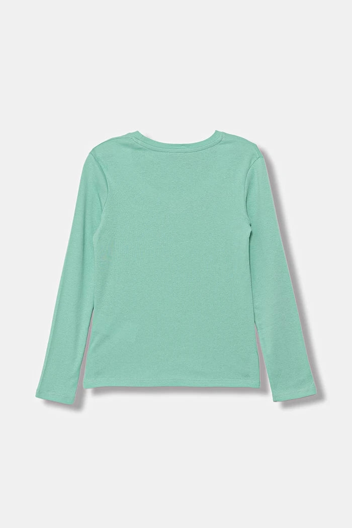 United Colors of Benetton çocuklar için uzun kollu pamuklu bluz