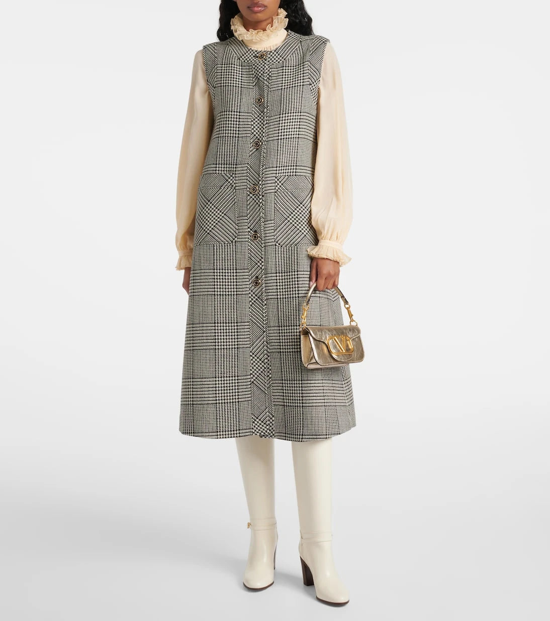 Valentino Garavani - Locò Small metallic leather shoulder bag