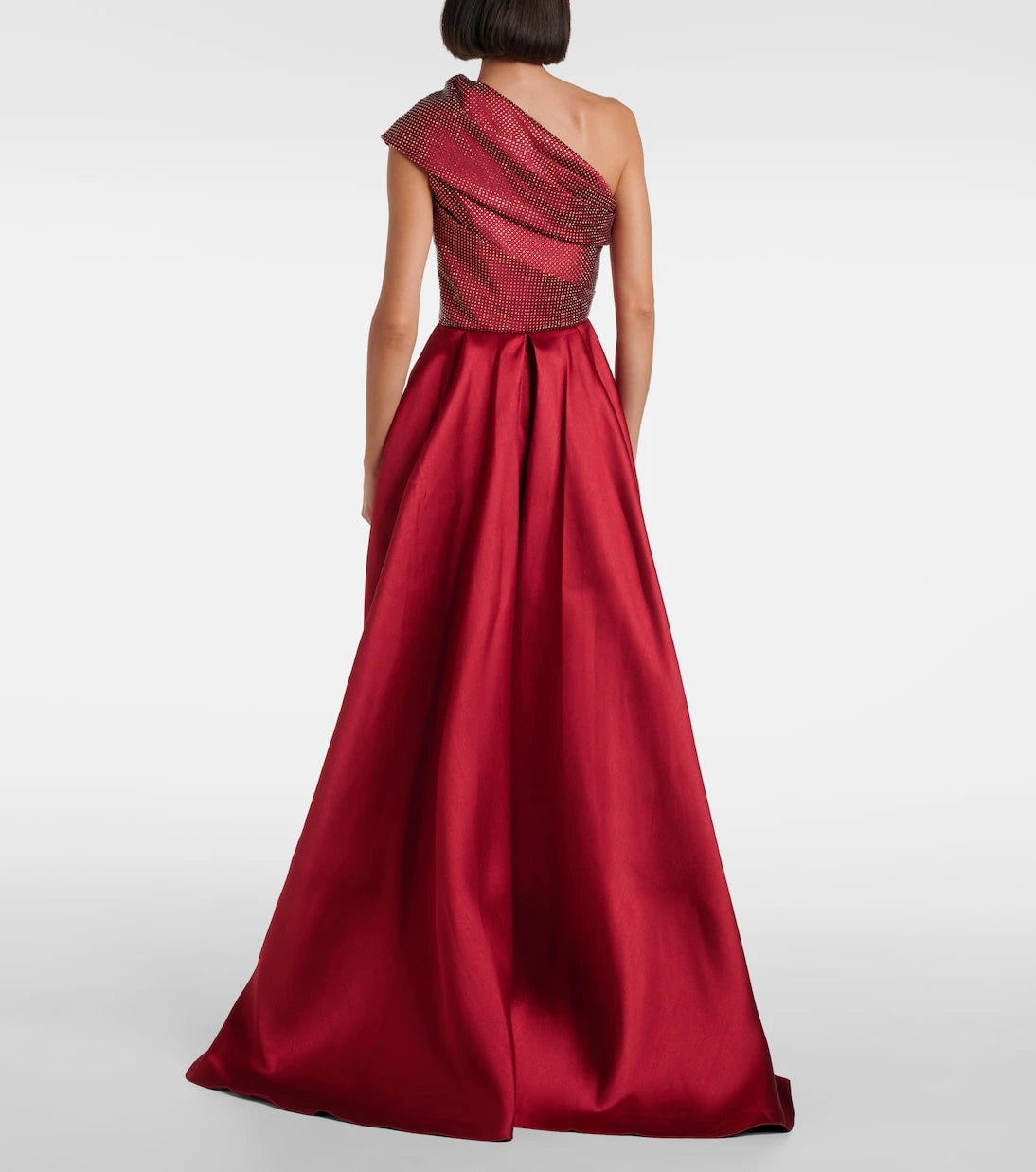 Solace London - Alba embellished draped satin gown