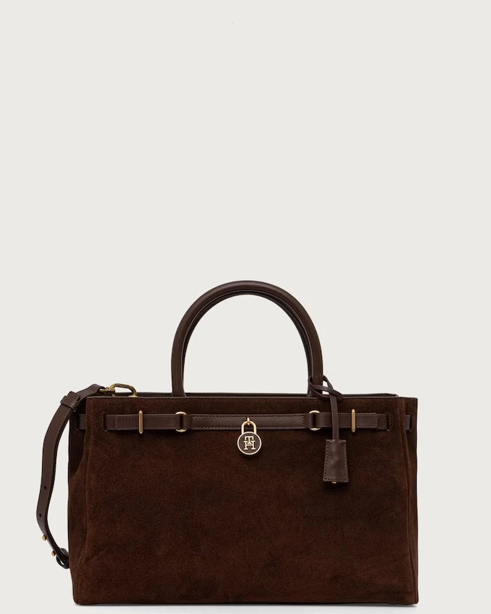 Tommy Hilfiger süet kadın tote çanta