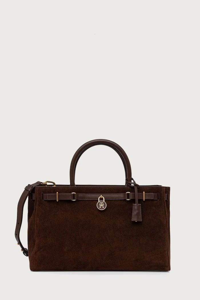 Tommy Hilfiger süet kadın tote çanta