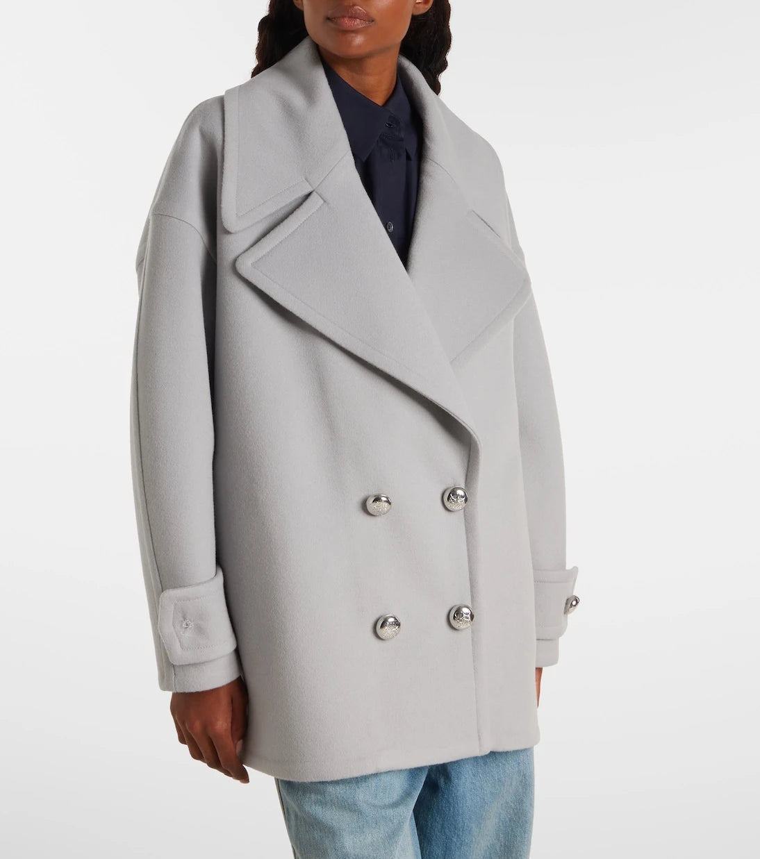 Loewe - Pebble double-breasted wool peacoat