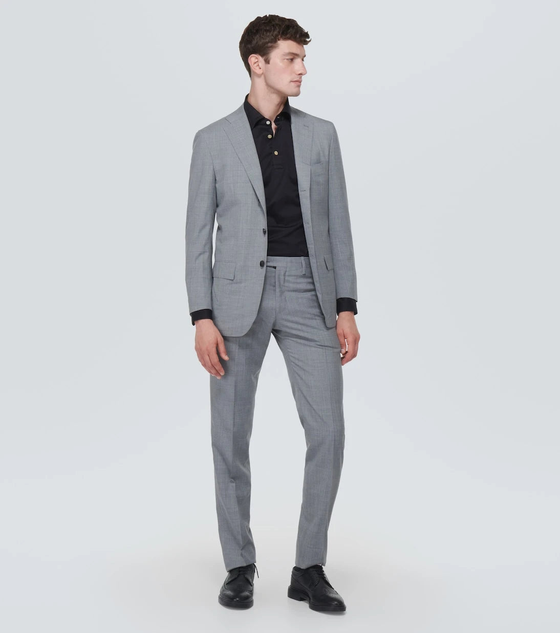 Kiton - Cotton poplin polo top