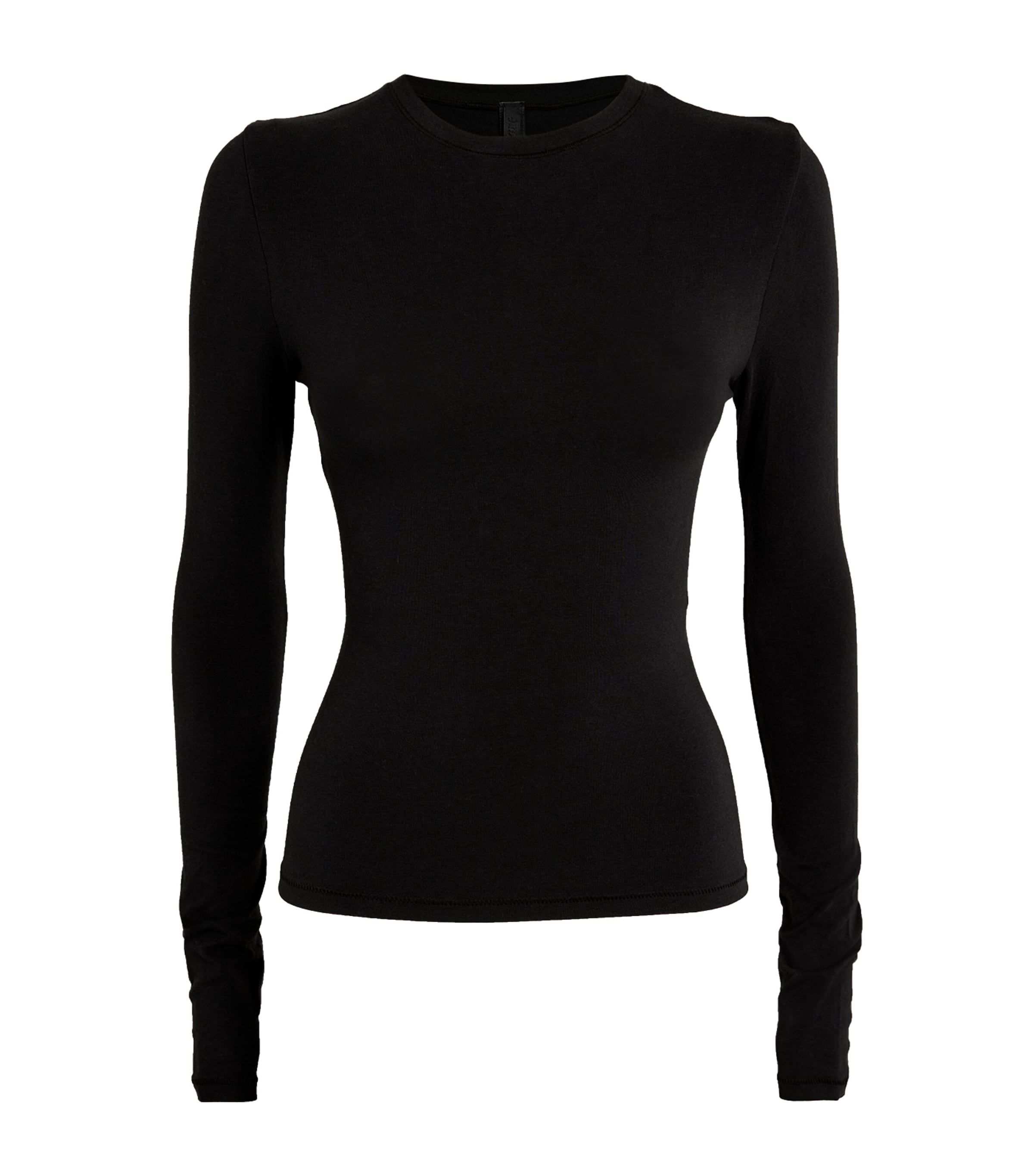 Skims Black Cotton Jersey Long-Sleeved T-Shirt