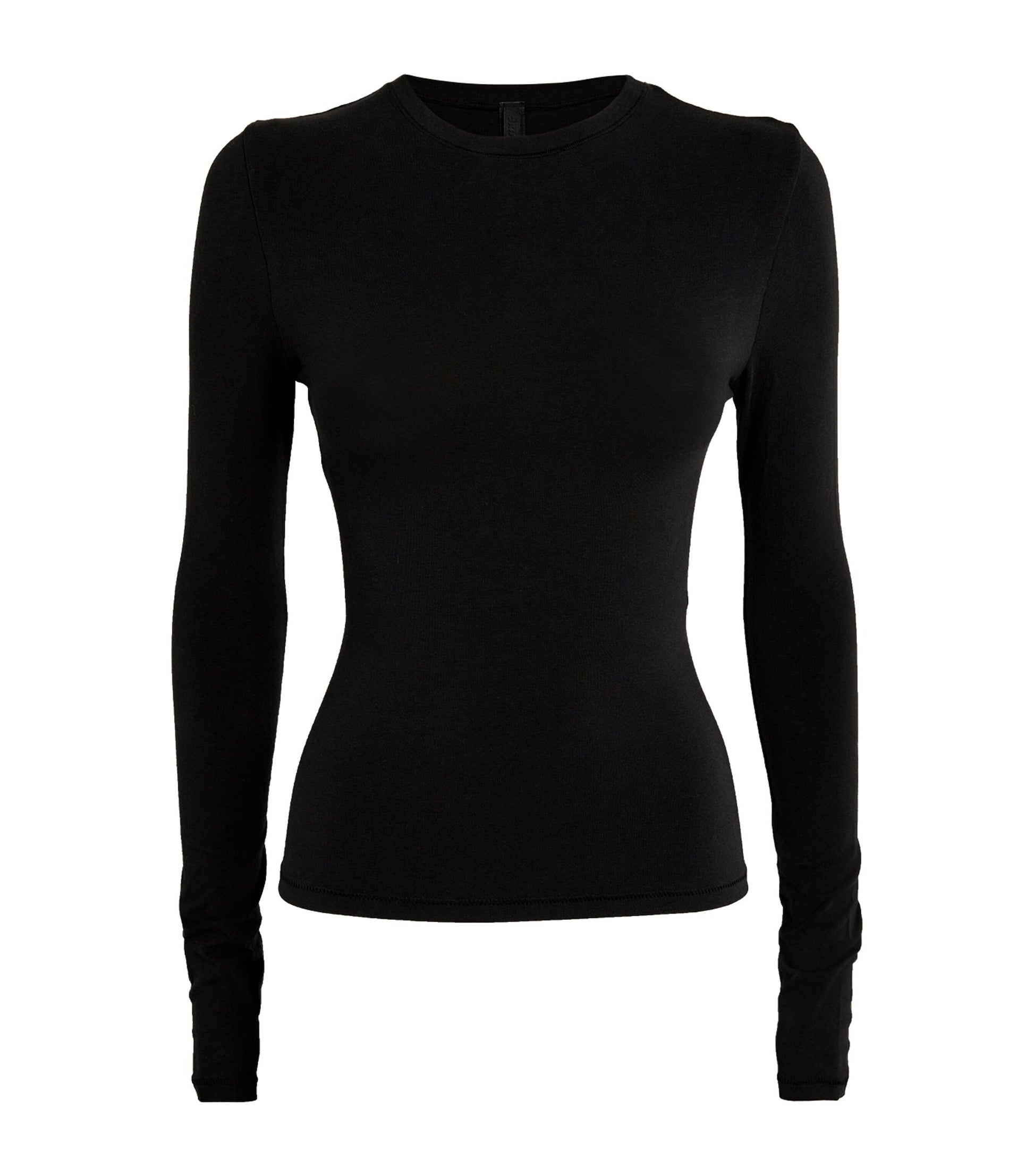 Skims Black Cotton Jersey Long-Sleeved T-Shirt