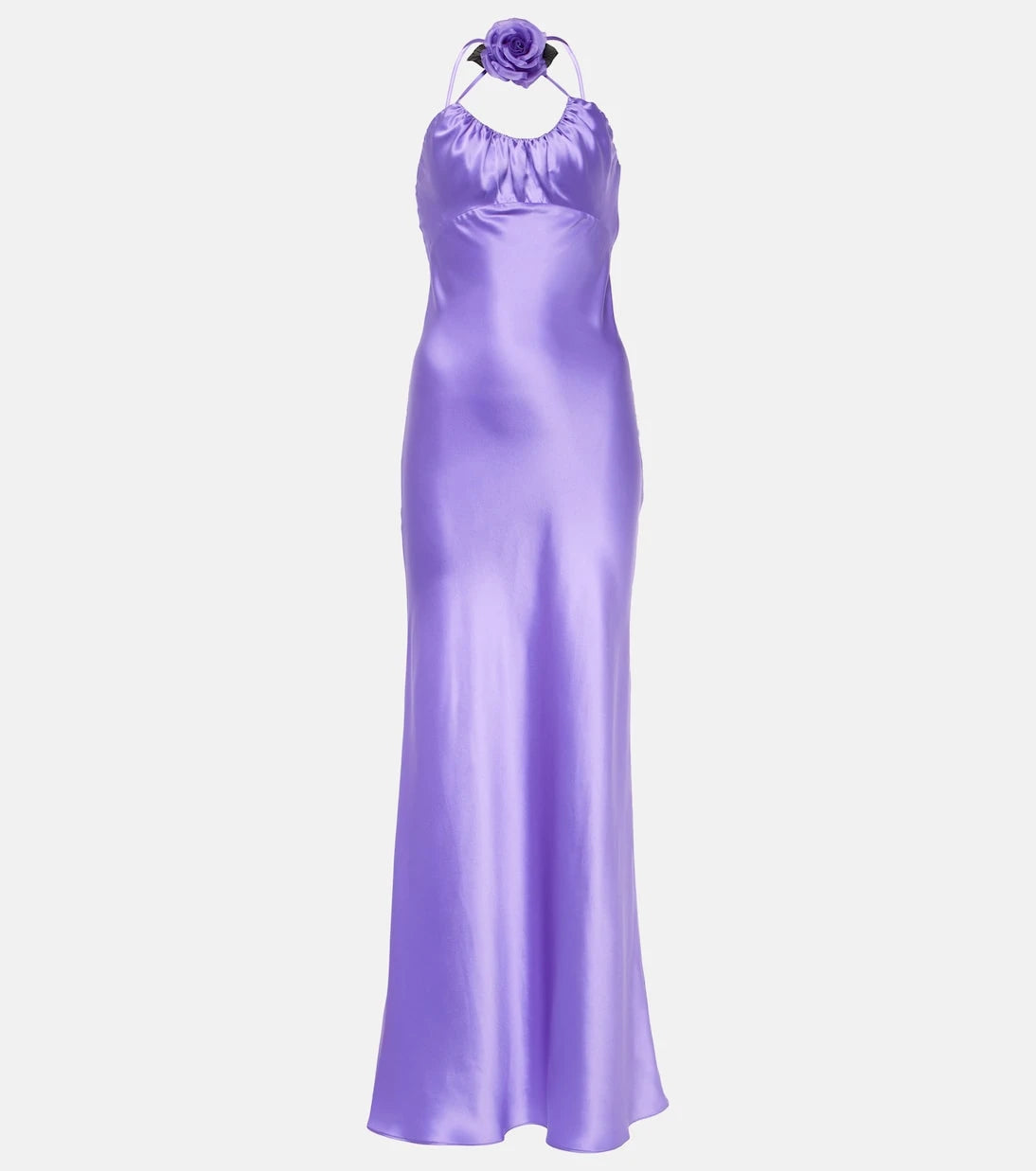 Rodarte - Floral-appliqué silk charmeuse gown