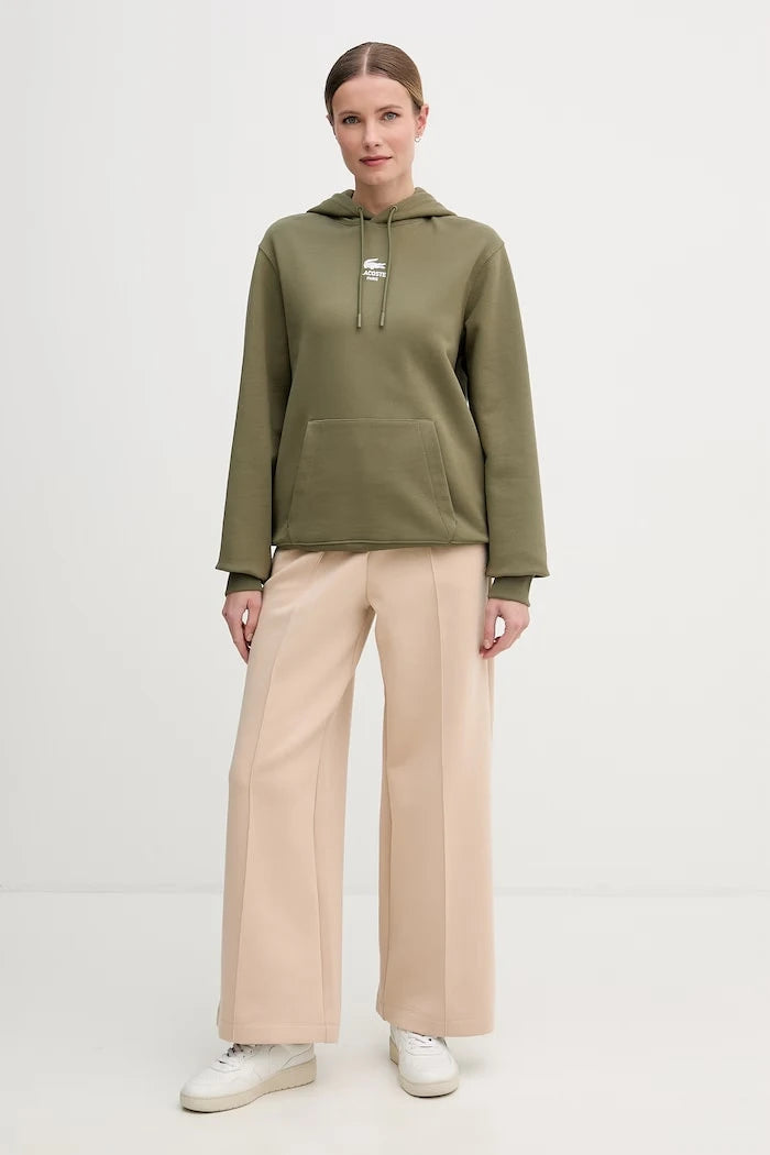 Pamuklu kapüşonlu Lacoste sweatshirt