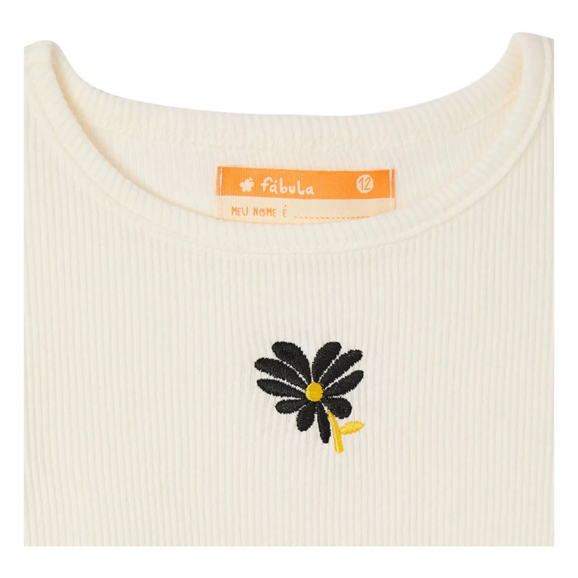 Fabula - Ribbed Flower T-Shirt | White