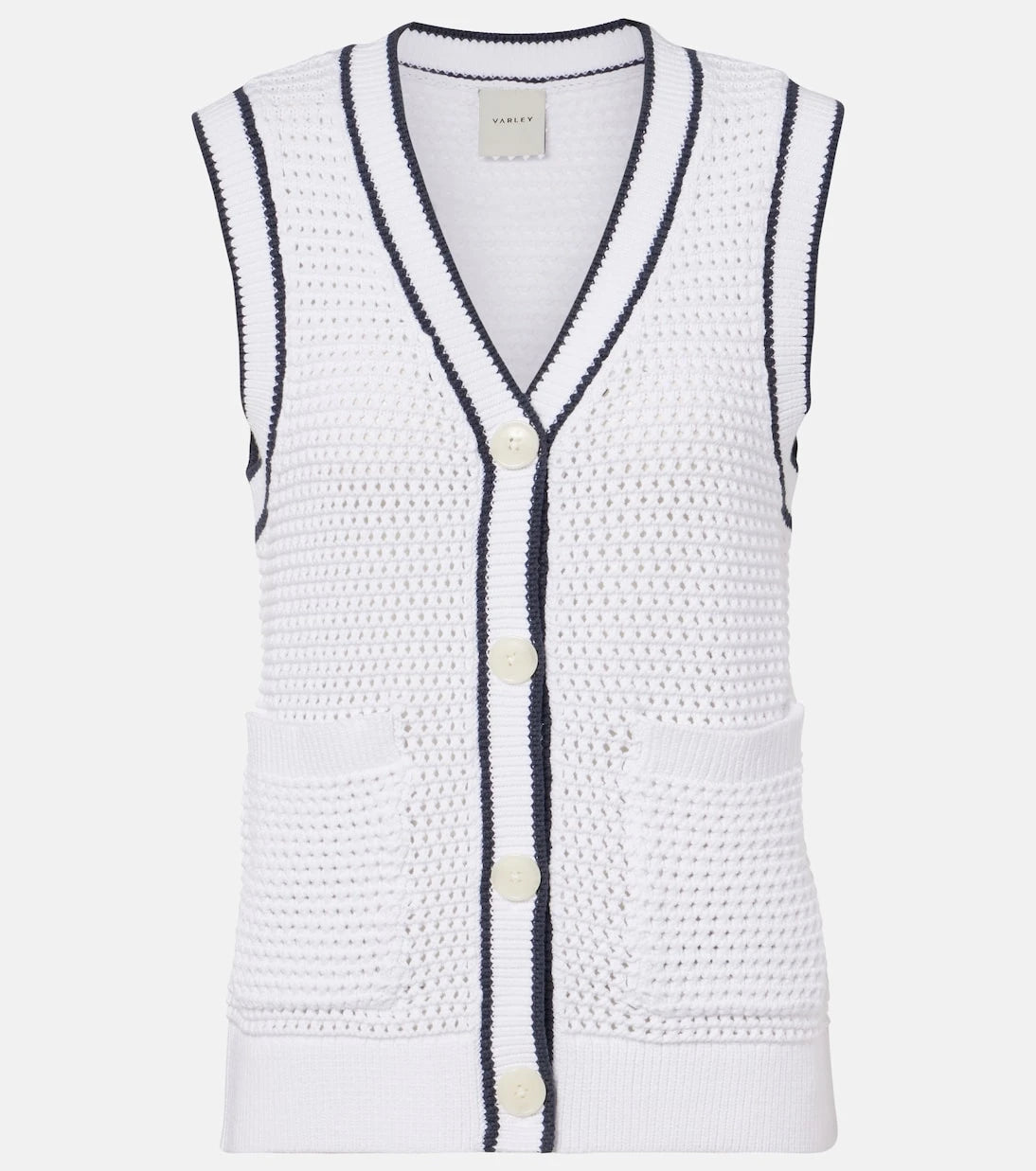 Varley - Leilani open-knit cotton-blend top