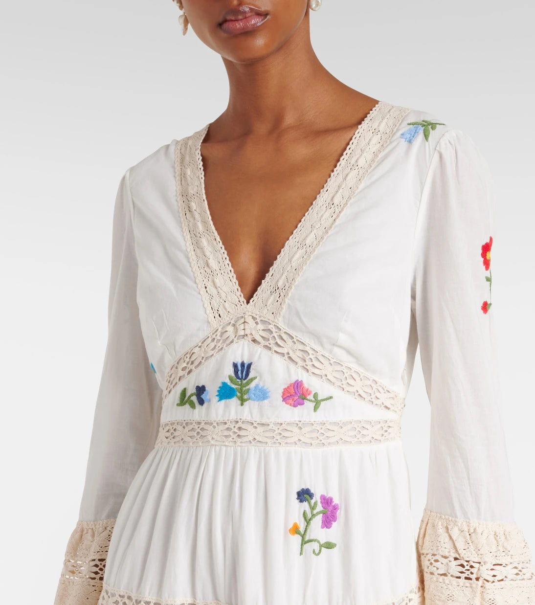 Rixo - Regine embroidered tiered cotton maxi dress