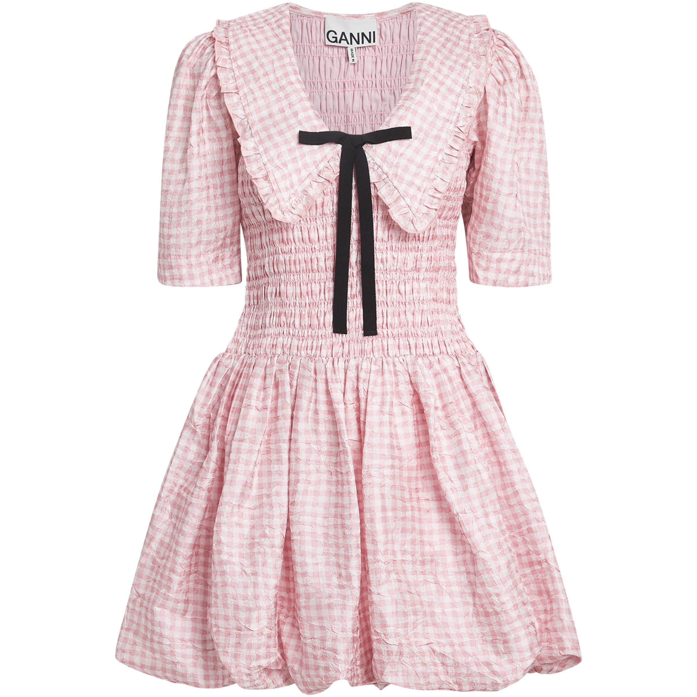 GANNI Pink Check Mini Dress