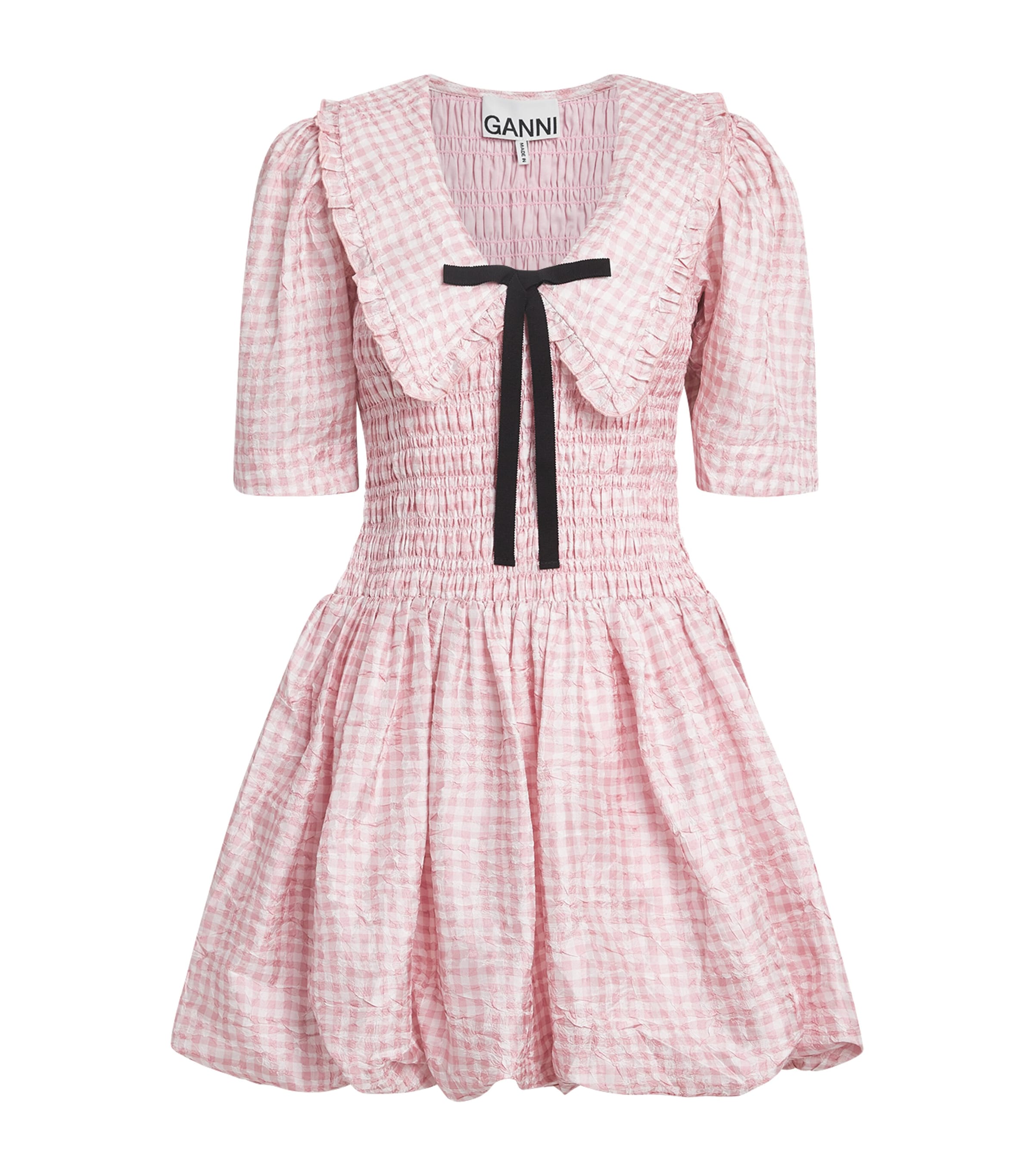 GANNI Pink Check Mini Dress
