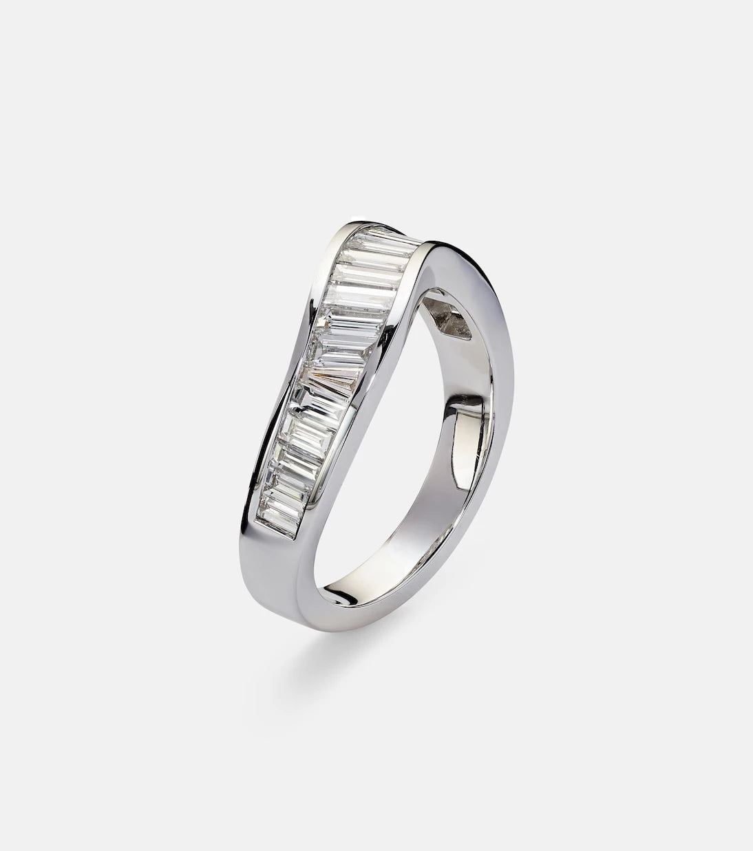Anita Ko - Wave 18kt white gold ring with diamonds