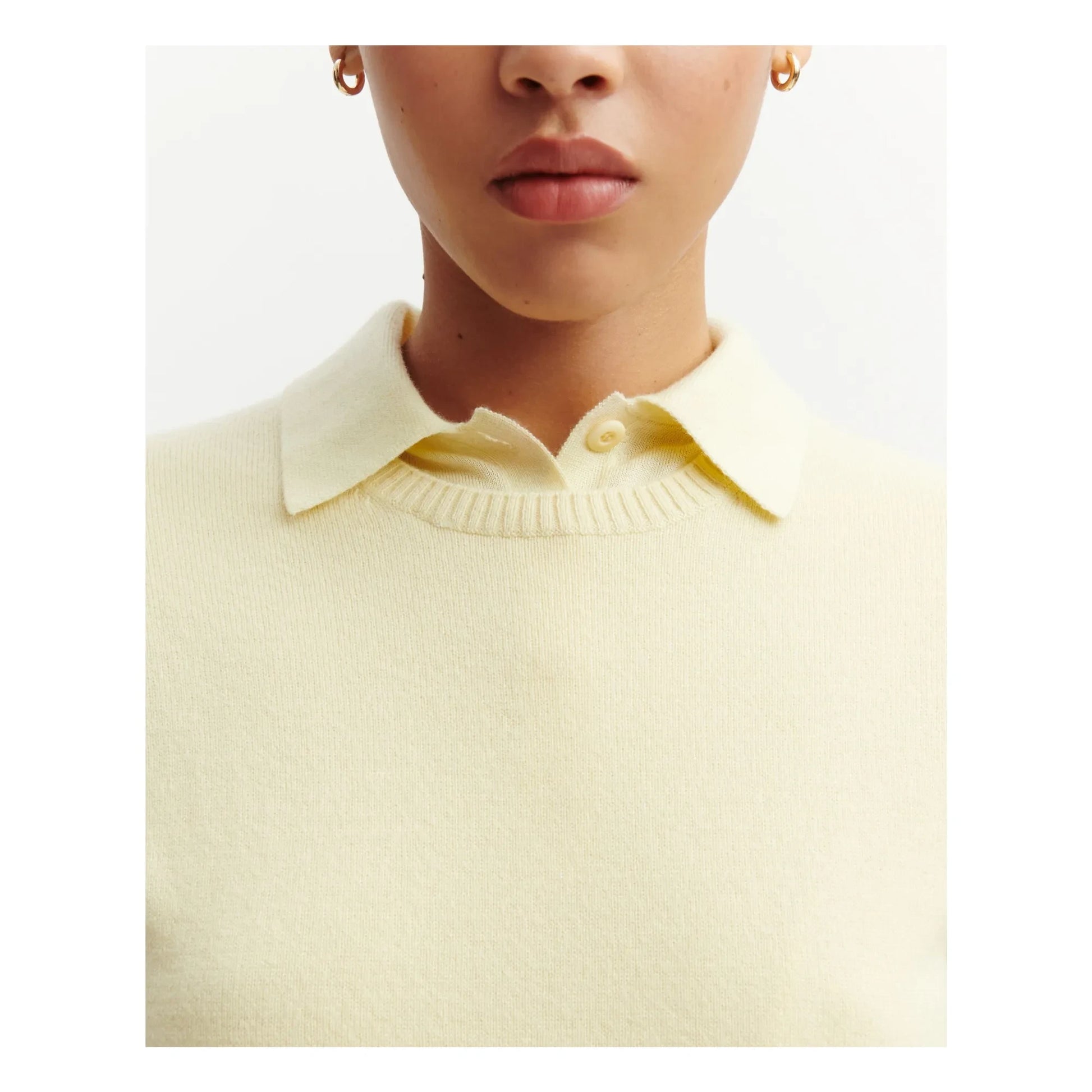 Bompard - Short-sleeved Cashmere Sweater | Lemon yellow