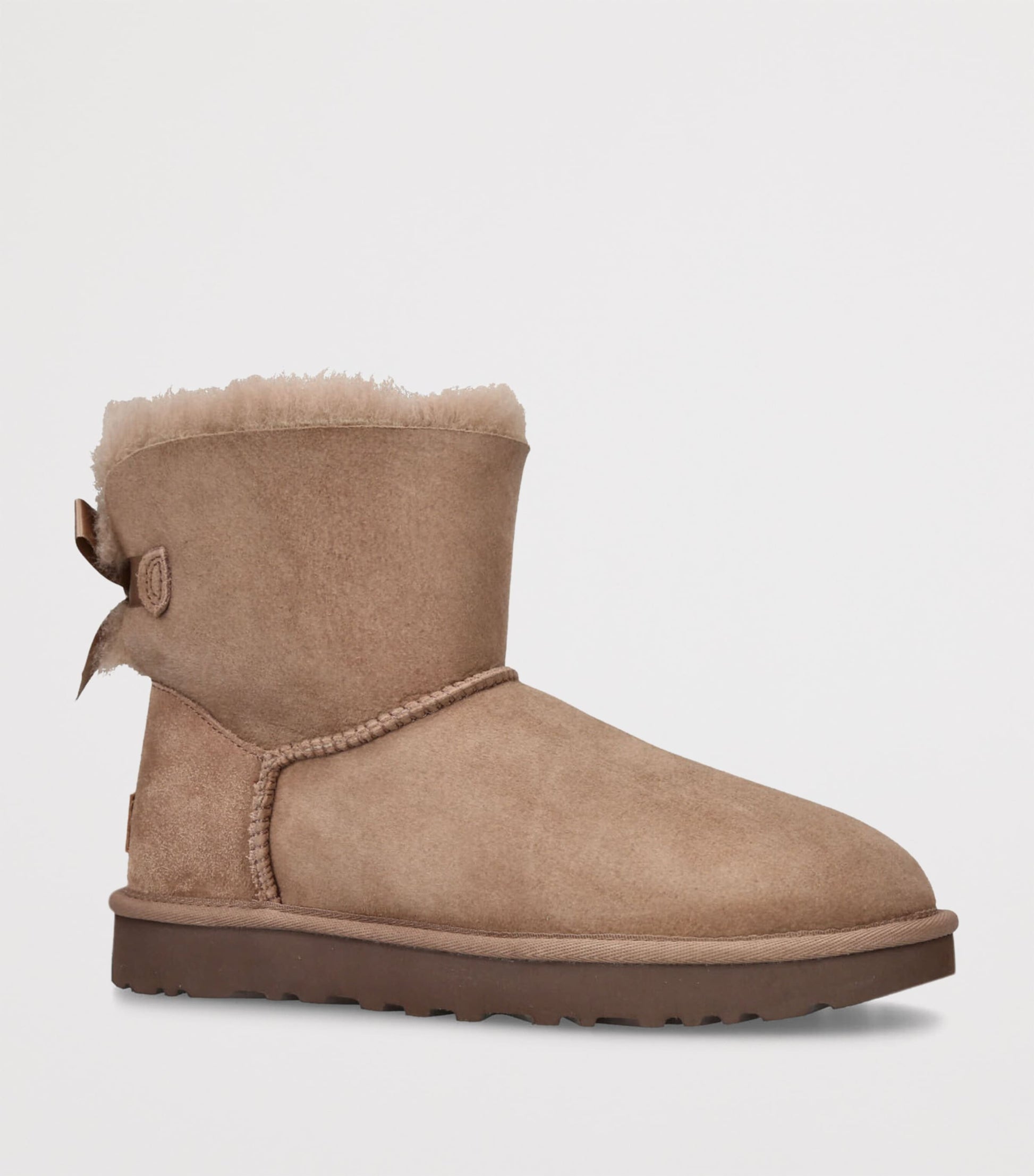 UGG Brown Suede Mini Bailey Bow II Ankle Boots