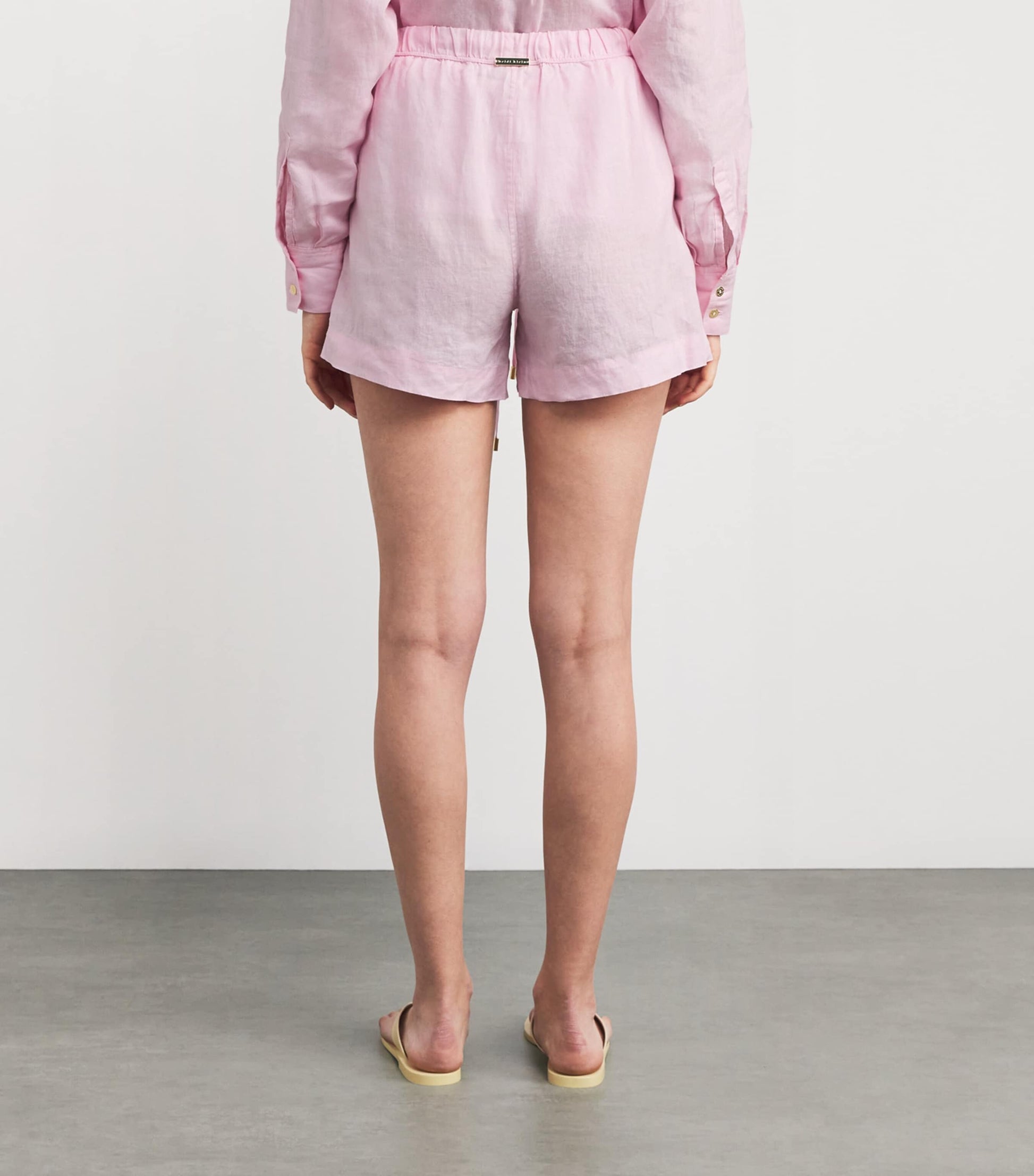 Pink Linen Cassis Shorts
