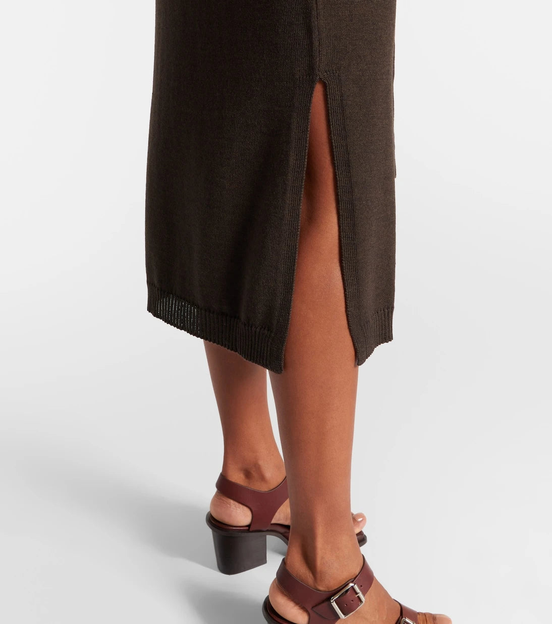 Lemaire - Trompe L'œil wool-blend midi skirt