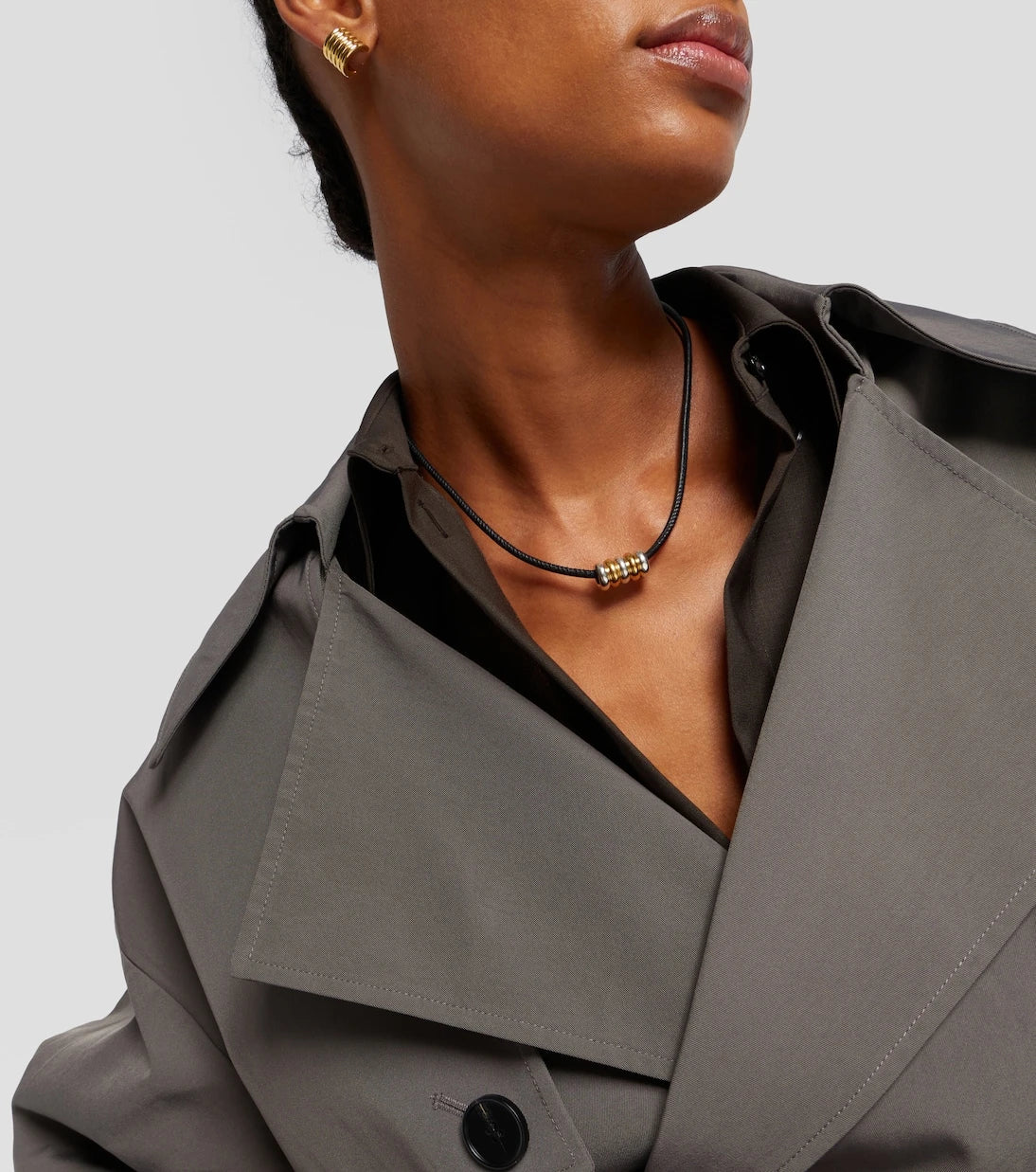 Déhanche - Hollyhock leather and sterling silver necklace