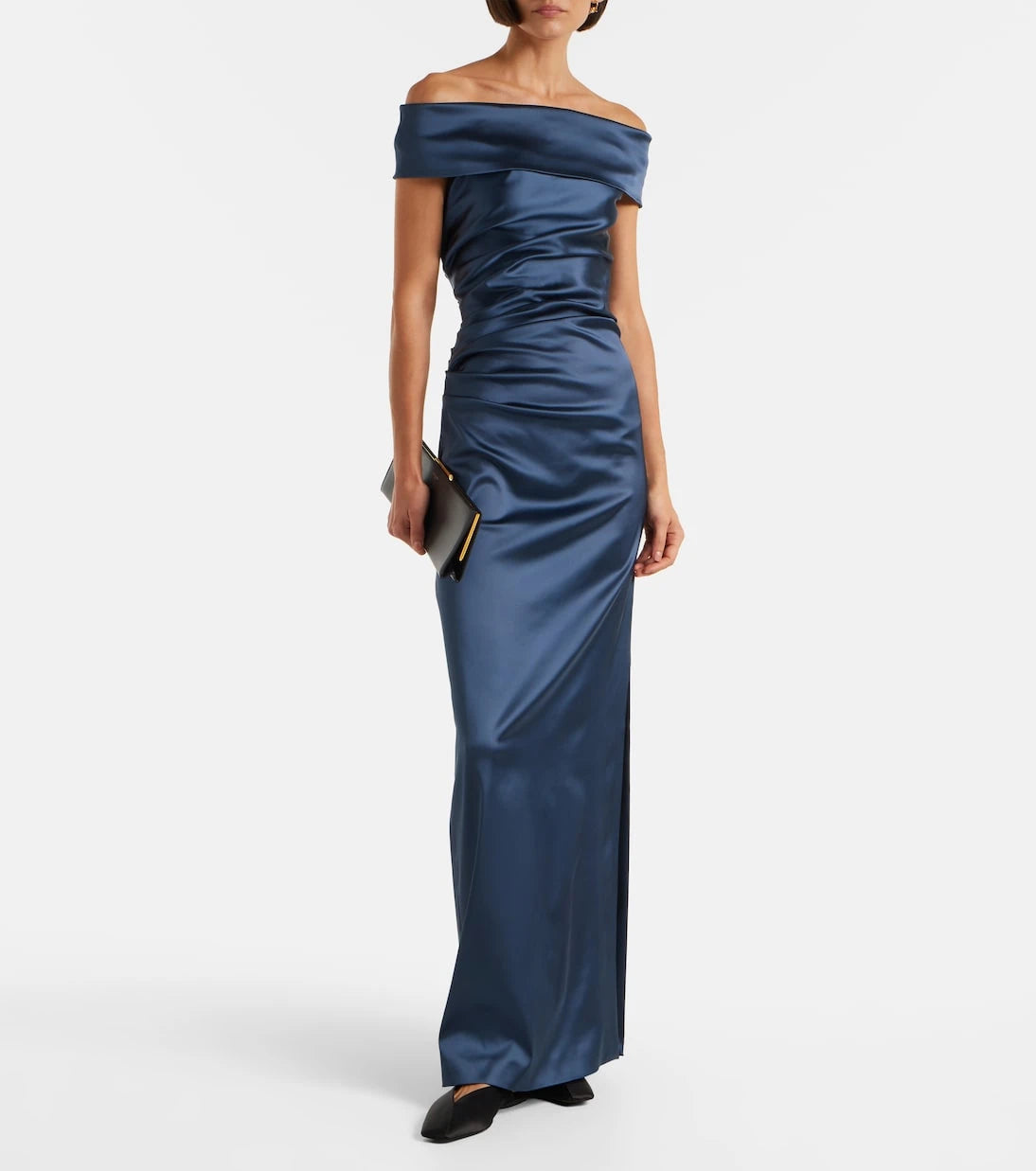 Max Mara - Opaco gathered satin gown