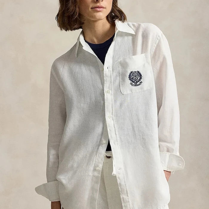 Polo Ralph Lauren риза дамска от лен Wimbledon