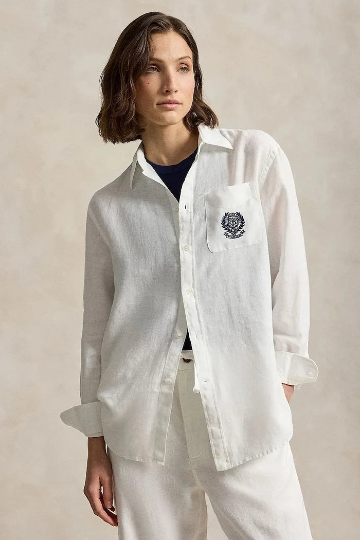 Polo Ralph Lauren риза дамска от лен Wimbledon