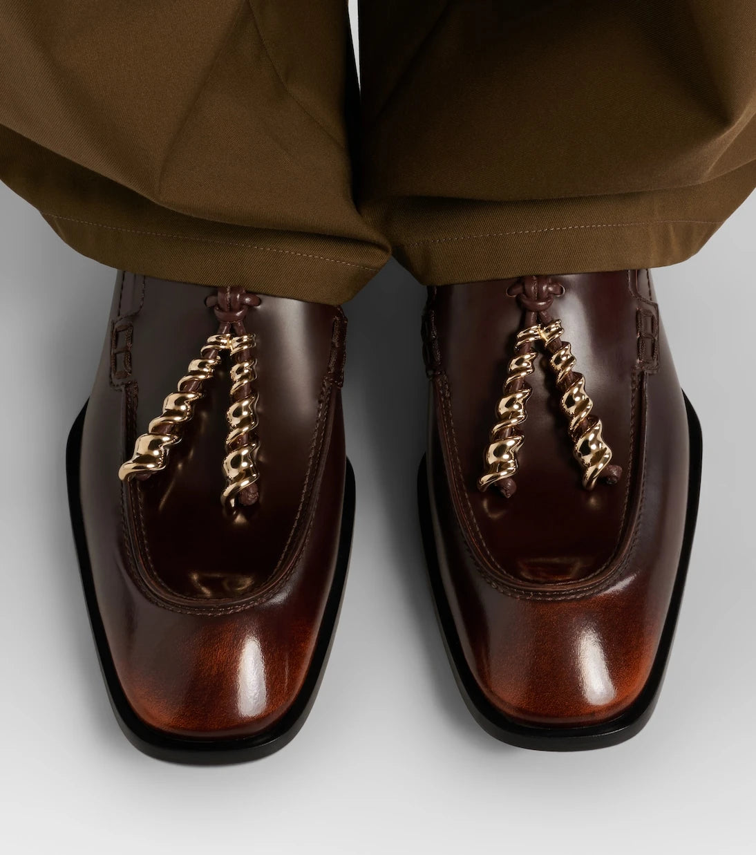Loewe - Embellished leather loafers