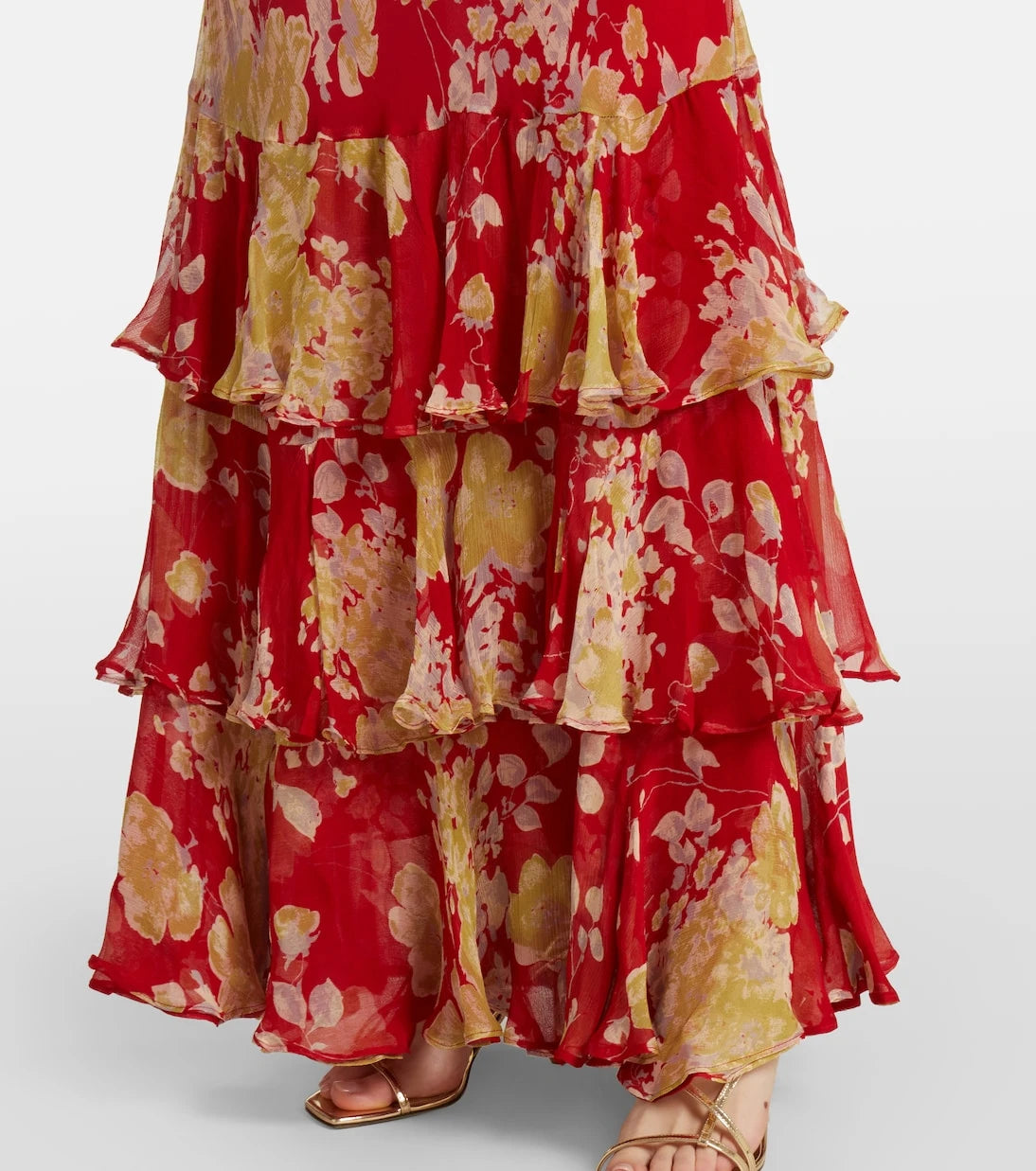 Rixo - Rio floral ruffled gown