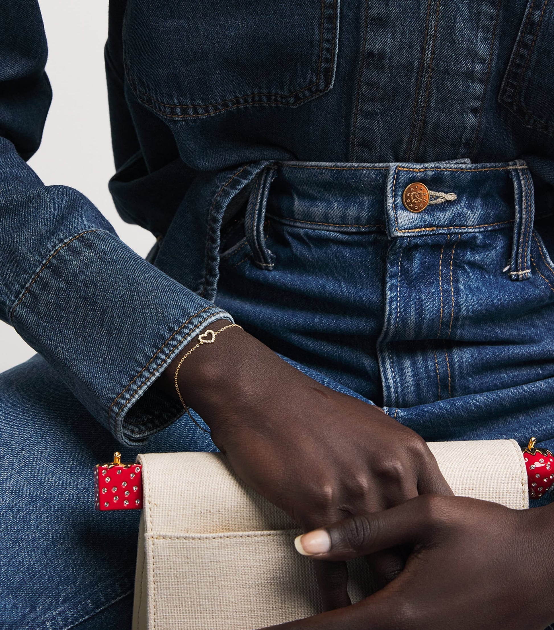 Yellow Gold and Diamond Open Heart Bracelet