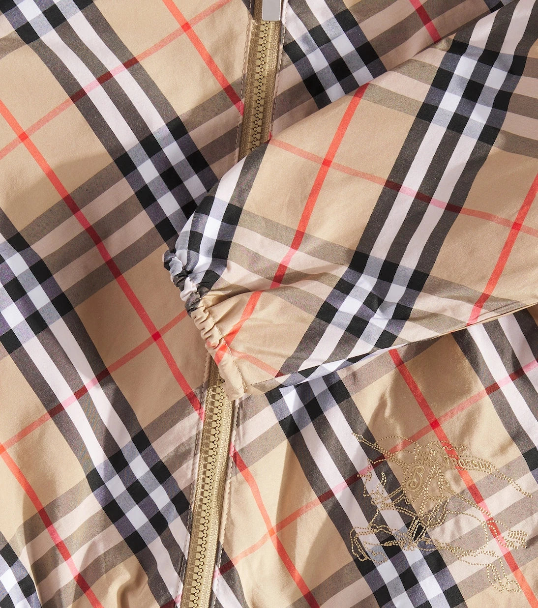 Burberry Kids - جاكيت فني قابل للارتداء على الوجهين بنقشة مربعات من بربري
